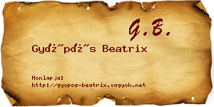 Gyöpös Beatrix névjegykártya